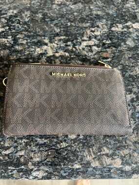 Michael Kors Brown Wallet with Tan Snap Tab